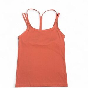 Victoria's Secret PINK Coral Built In Bra Strappy Cami Tank Top XS Y2K